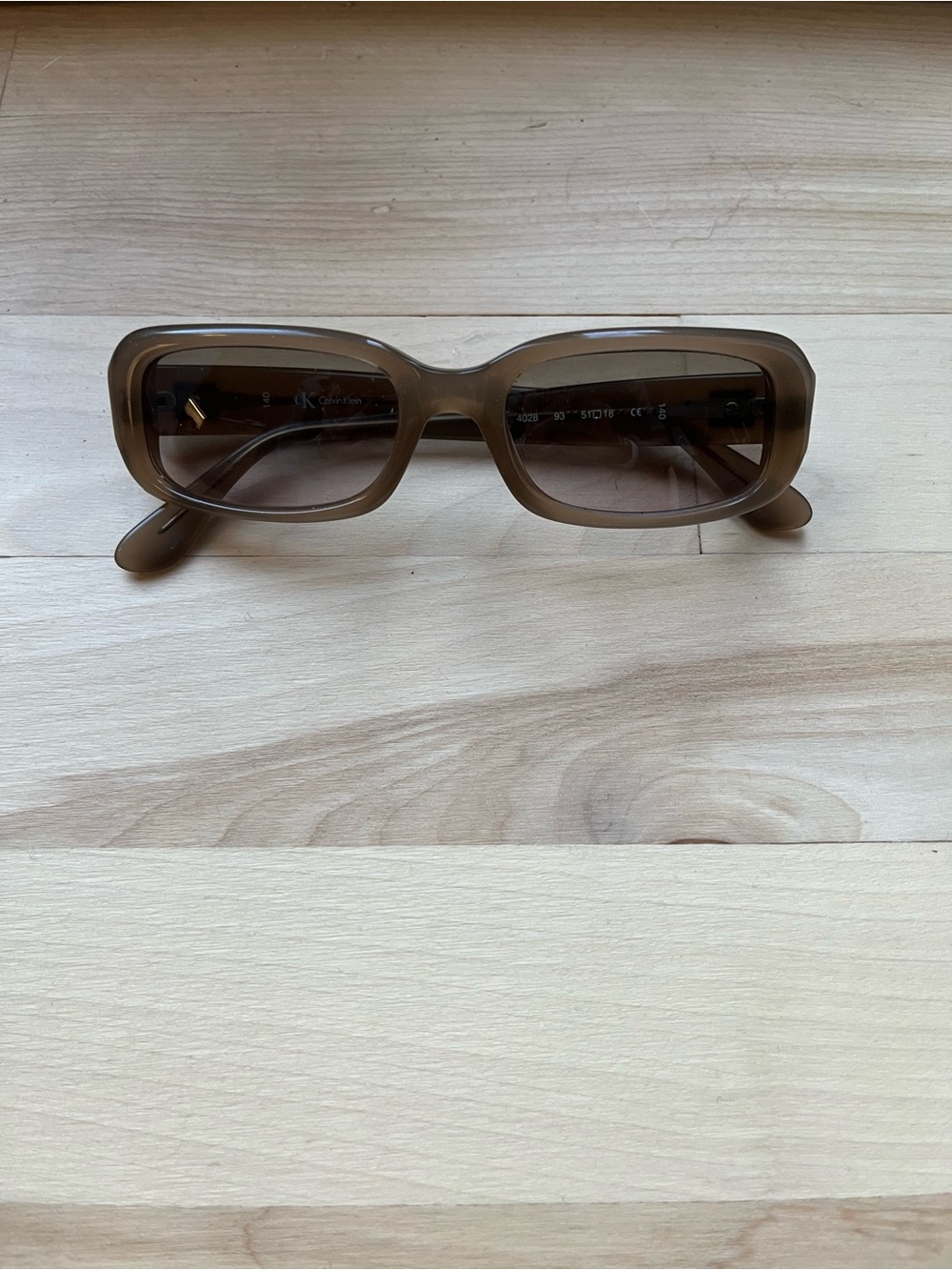 Vintage Rectangular Brown Sunglasses for Women - Calvin Klein